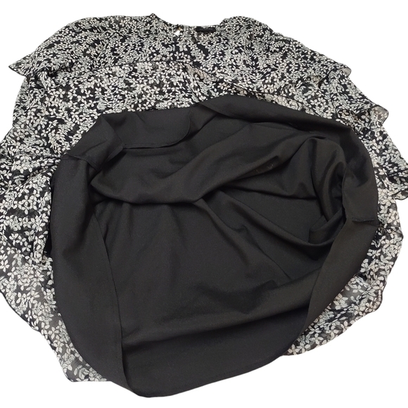 Who what wear Women's Black White Floral Print Dress Sz M - Picture 7 of 10